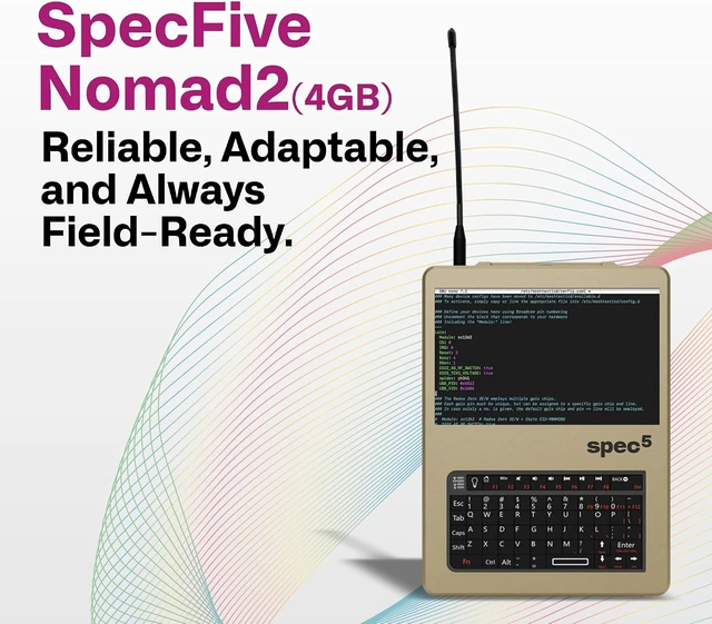 Alt view image 7 of 7 - SpecFive Nomad 2, Modular LoRa Mesh Linux Node Raspberry Pi 4 4GB, Off-Grid Computer with GPS, Touchscreen, Keyboard, SSH, MQTT, Ready Field Workstation, Flexible Core Kit, Customize Power & Storage