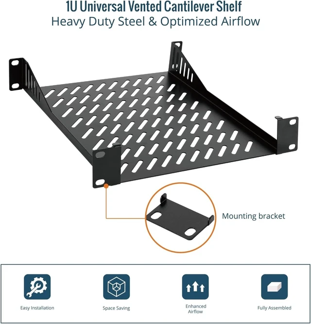 Alt view image 5 of 5 - Tecmojo 12U 10 inch Mini Server Rack & 1U Rack Mount Shelf