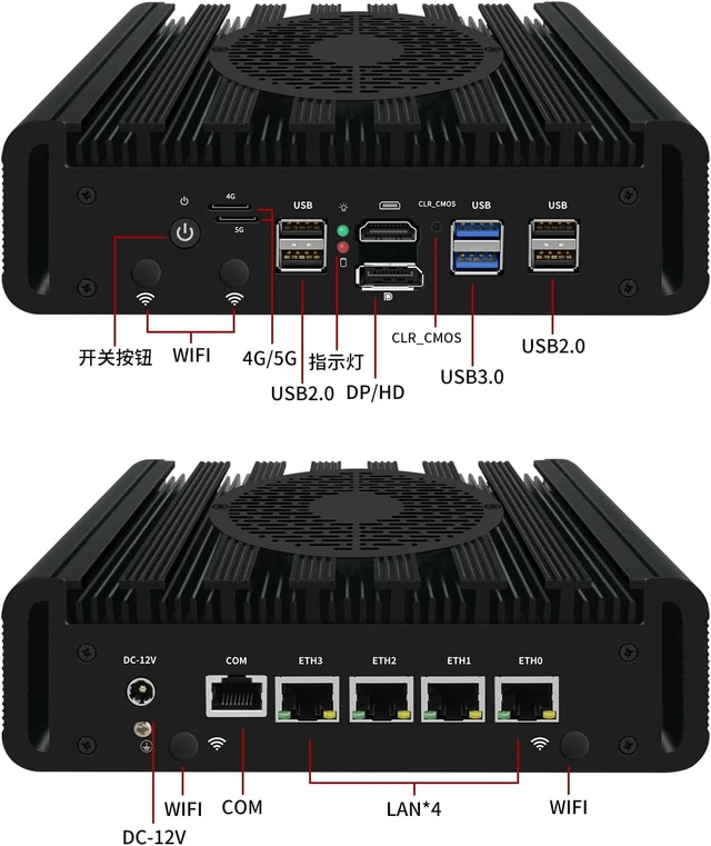 Alt view image 3 of 5 - Firewall Mini PC Ryzen R2314 with 4*i226 2.5G LAN,Mini Desktop Computer
