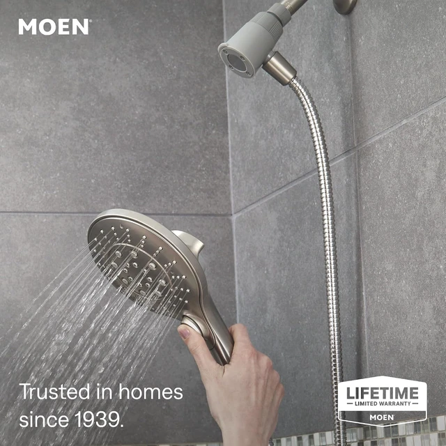 Alt view image 2 of 7 - Moen Engage Spot Resist Brushed Nickel Handheld Showerhead