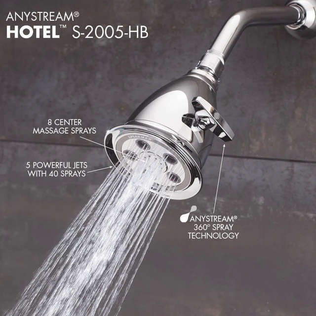 Alt view image 3 of 4 - Speakman S-2005-HB-BC Hotel Anystream High Pressure 2.5 GPM Adjustable Shower Head, Brushed Chrome