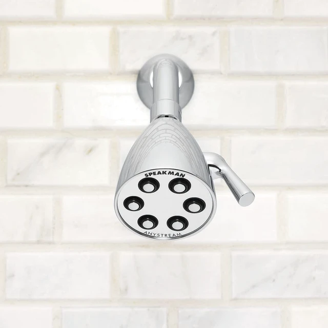 Alt view image 2 of 7 - Speakman S-2252 Signature Icon Anystream Adjustable High Pressure Shower Head-2.5 GPM Solid Brass Replacement Bathroom Showerhead, Polished Chrome Finish