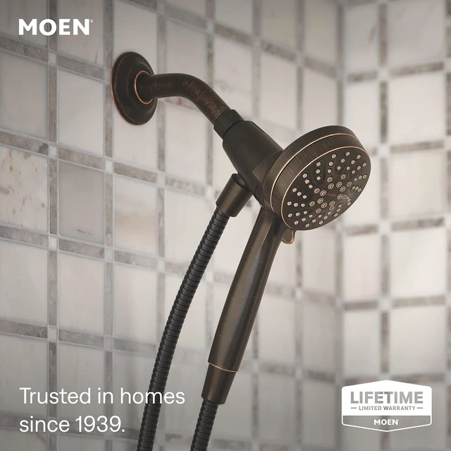 Alt view image 2 of 7 - Moen Engage Magnetix Mediterranean Bronze 3.5-Inch Six-Function Detachable Handheld Showerhead with Magnetic Docking System, 26100BRB