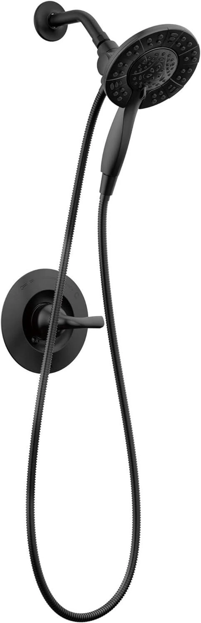 Main image of Delta Arvo 14 Series Matte Black Shower Faucet Set with In2ition 2-in-1 Dual Shower Head with HandHeld Spray Combo, Valve Trim Kit, Matte Black 142840-BL-I (Valve Included)