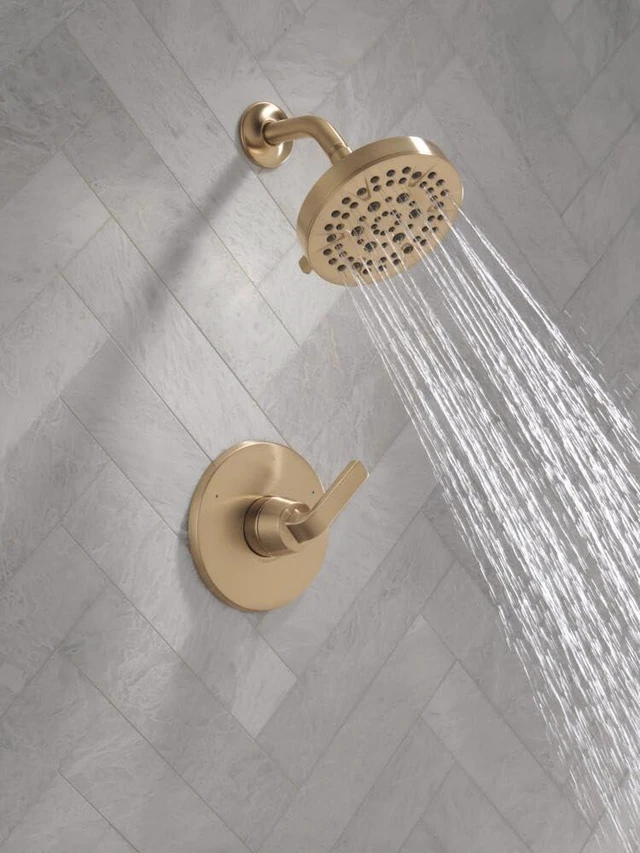 Alt view image 2 of 7 - Delta Lineax 14 Series 5-Setting Shower Faucet Set, Brushed Gold Shower Head and Handle Set, Valve Trim Kit, Champagne Bronze T14262-CZ (Valve Not Included)