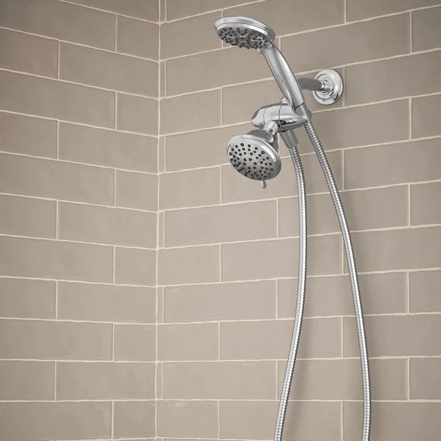 Alt view image 2 of 7 - Moen Attune Dual Shower Head with Handheld Sprayer Combo, 6 Handheld Spray Settings & 8 Function Shower Head, Chrome Finish, 218C0