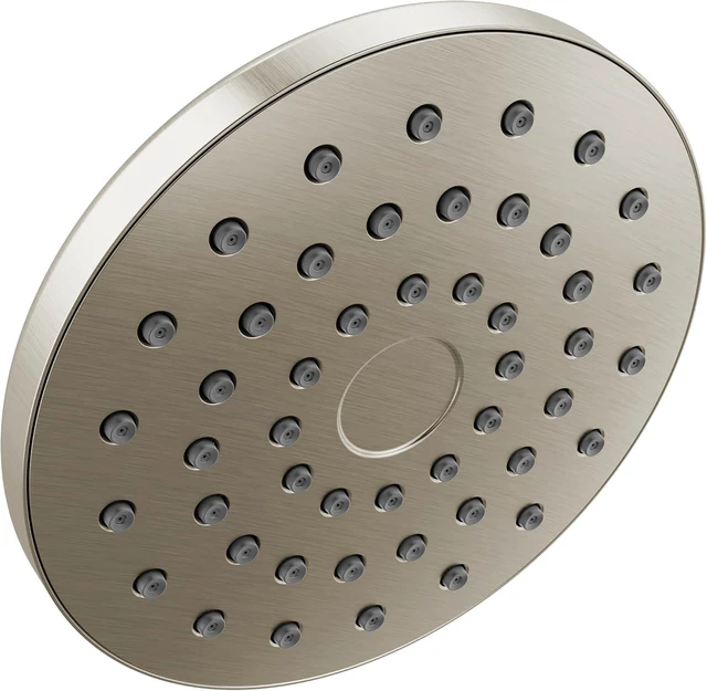 Main image of Delta PivotPro Brushed Nickel Rain Showerhead, Single Setting 7 Inch Round Shower Head, Showerheads, 1.75 GPM Flow Rate, SpotShield Brushed Nickel 75104SN