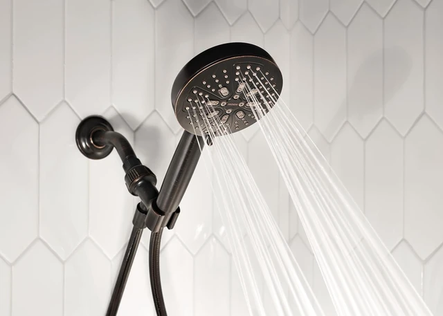 Alt view image 3 of 7 - Moen 200H0BRB Hydro Energetix Handheld Showerhead, Bronze