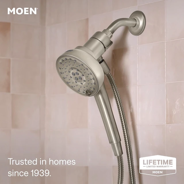 Alt view image 2 of 7 - Moen Magnetix 8-Function Spot Resist Brushed Nickel Removable Handshower with Power Boost Cleaning Spray, 260H1EPSRN