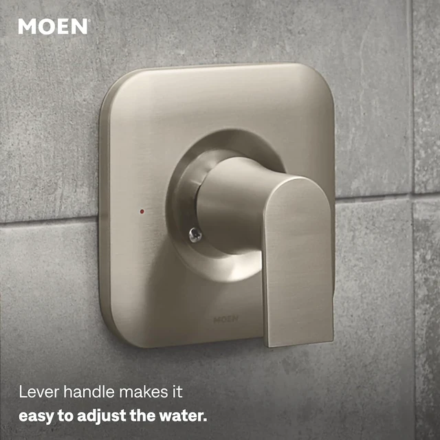 Alt view image 5 of 7 - Moen Genta LX Pressure Balancing Eco-Performance Modern Shower Trim with Showerhead and Lever Handle, Posi-Temp Valve Required, Brushed Nickel, T2472EPBN