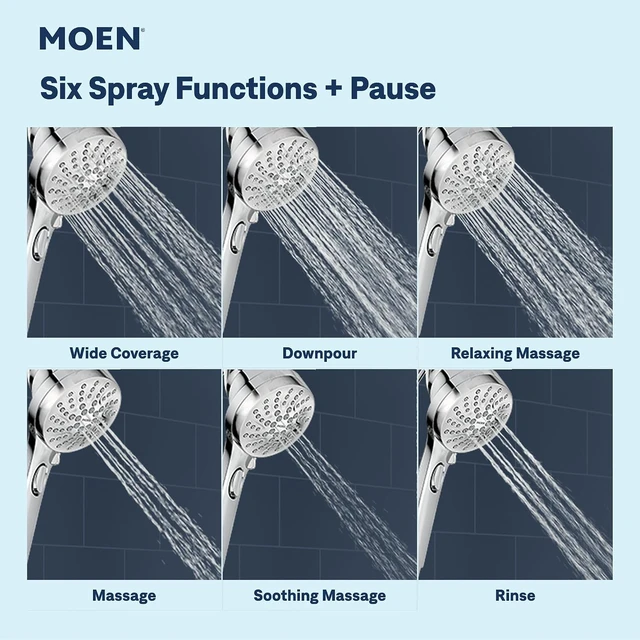 Alt view image 5 of 7 - Moen Engage Magnetix Mediterranean Bronze 3.5-Inch Six-Function Detachable Handheld Showerhead with Magnetic Docking System, 26100BRB