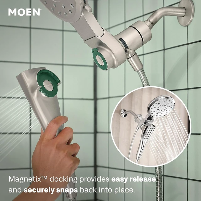 Alt view image 4 of 7 - Moen Verso Chrome Rain Showerhead & Handshower Combo, 220C2