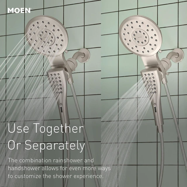 Alt view image 6 of 7 - Moen 220C2EPBL Verso Magnetix Rain Shower & Handshower Combo, Black