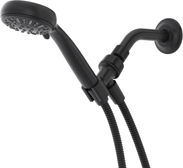 Main image of Moen 6-Function Handheld Shower Head with Hose, Detachable Hand Shower, Matte Black, 280H1BL