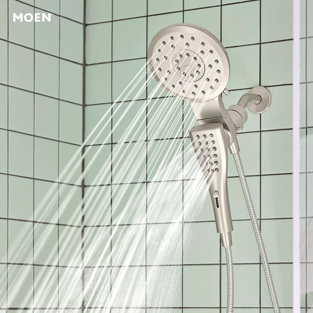 Alt view image 3 of 7 - Moen 220C2EPSRN Verso Showerhead Combo, Magnetix, Brushed Nickel