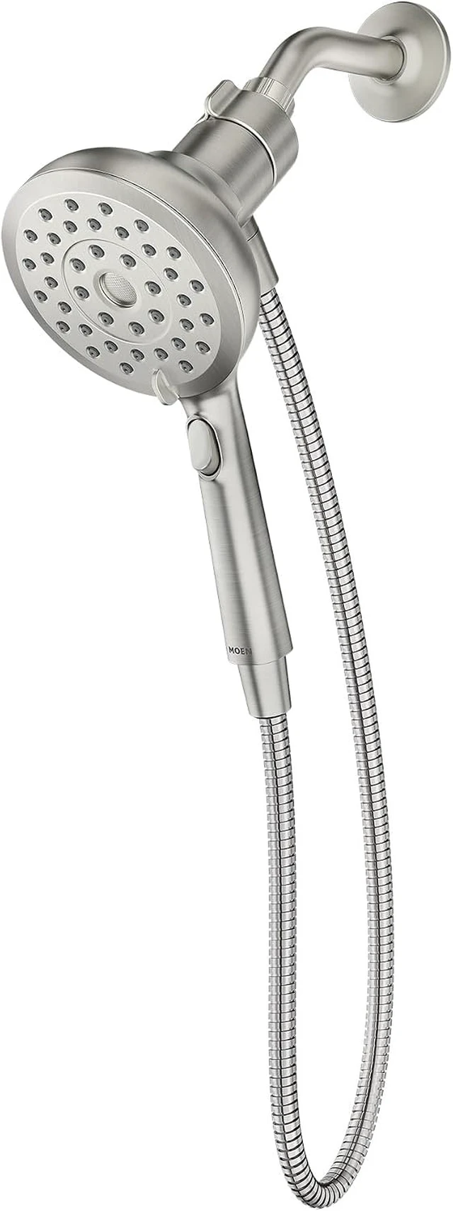 Alt view image 2 of 7 - Moen Verso Handshower, Detachable Round Shower Head with Magnetix Docking System, 60" Hose, Spot Resist Brushed Nickel, 220H2SRN