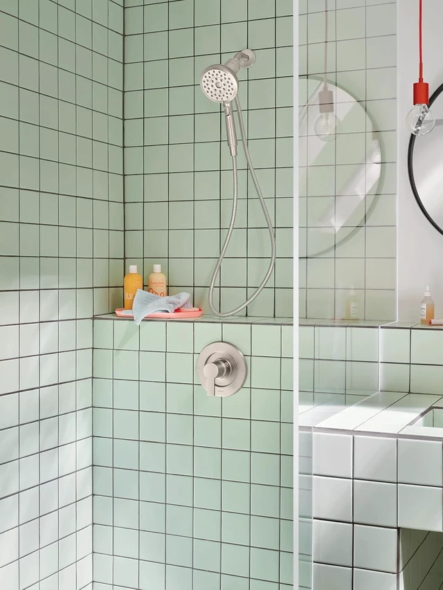 Alt view image 3 of 7 - Moen Verso Handshower, Detachable Round Shower Head with Magnetix Docking System, 60" Hose, Spot Resist Brushed Nickel, 220H2SRN