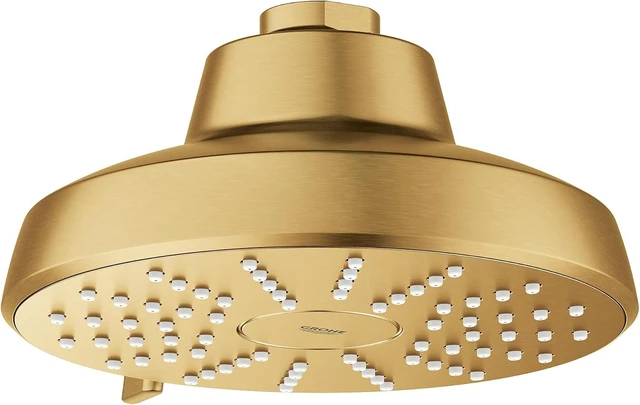 Main image of GROHE Aquabooster Tempesta 140 High Pressure Shower Head, Multi-Spray 1.75 GPM Round Fixed Wall Mount, Brushed Gold 111746GN00