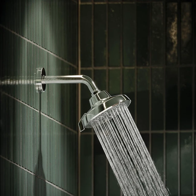 Alt view image 2 of 7 - GROHE Aquabooster Tempesta 140 High Pressure Shower Head, Multi-Spray 1.75 GPM Round Fixed Wall Mount, Brushed Gold 111746GN00