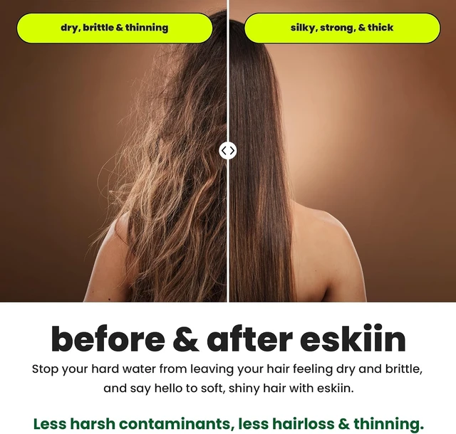Alt view image 3 of 5 - Eskiin Filtered Shower Head - Best HandHeld Shower Head With Filters For Healthy Hair & Skin - High Pressure - Reduce Dandruff, Protect Colored Hair, And Soothe Dry Skin (Brushed Nickel)