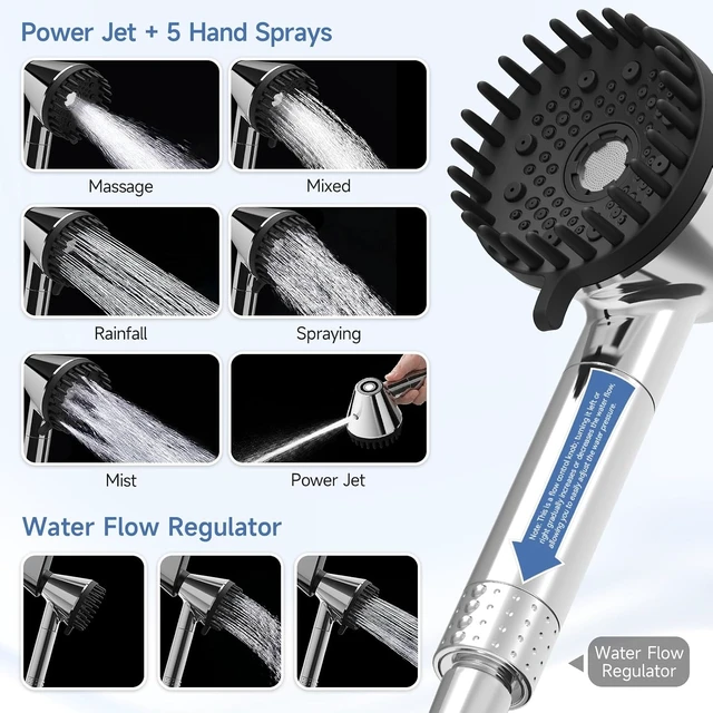Alt view image 5 of 7 - Shower Head with Handheld - High Pressure Handheld Filtered Showerhead