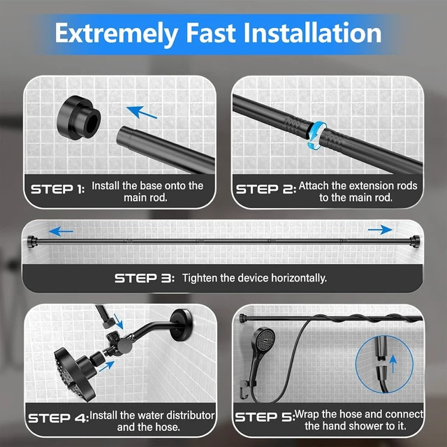 Alt view image 7 of 7 - Dual Shower Head with Handheld for Couples, Double Showerhead (Black)
