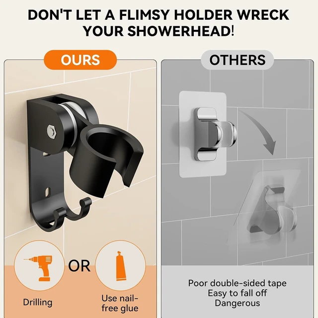 Alt view image 5 of 7 - Dual Shower Head with Handheld for Couples, Double Showerhead (Black)