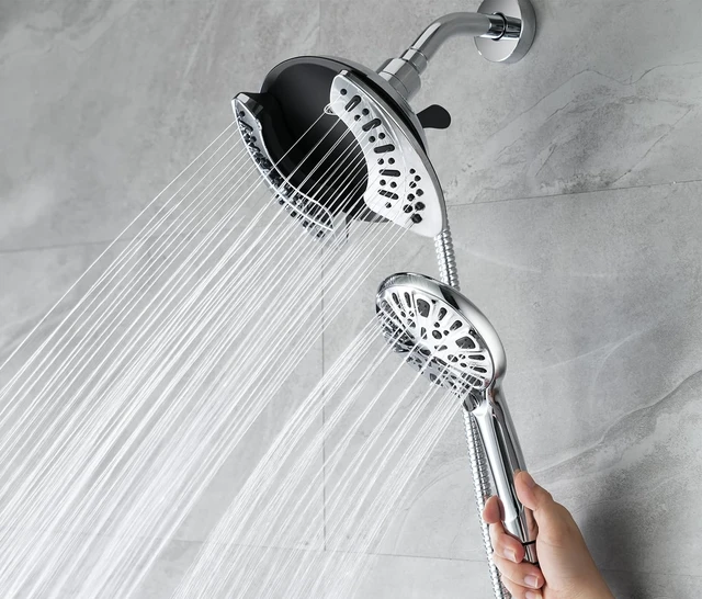 Alt view image 2 of 6 - INAVAMZ 2 in 1 Shower Head with Handheld Combo High Pressure Silver 2.5 GPM