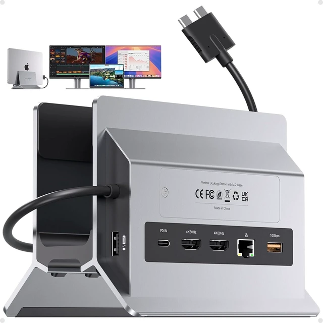 Main image of MacBook Docking Station Dual Monitor 4K@60Hz with M.2 NVMe SSD Enclosure