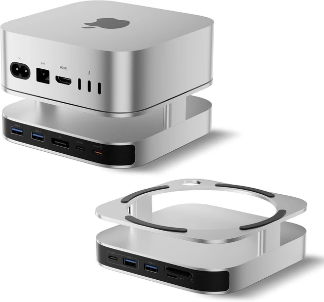 Main image of BENFEI Mac mini M4 Dock, Mac mini M4 Stand with NVMe SSD Enclosure, 4K DisplayPort Hub for M4 &M4 Pro (2024), 10 Gbps 1 x USB C & 1 x USB A 3.2, 5 Gbps 3 x USB A 3.0, SD/TF 170 MB/s