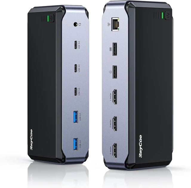 Main image of USB C Docking Station Dual Monitor for MacBook Pro/Air, 13-in-1 Triple 4K Display Laptop USB-C Hub, Type C Dock with 3 * 4K HDMI, PD3.0, 7 USB, RJ45, 3.5mm Audio