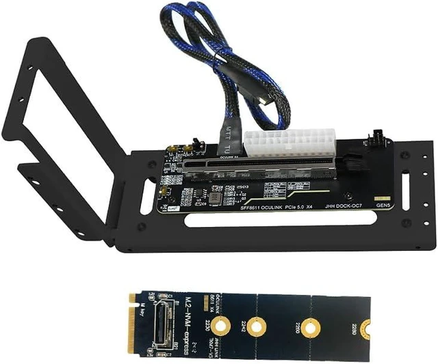 Main image of JMT PCIe 5.0 X16 to Oculink 4i GPU Expansion Dock 128G GEN4 High Speed Direct-Connect Dock-OC7 Kit Compatible with M.2 NVMe Docking Station GDP Laptop (+ Card TKM7,Dock-OC7)