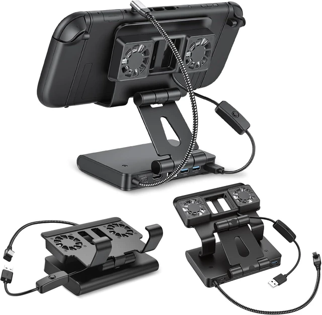 Main image of ELUTENG 6-in-1 Steam Deck Docking Station Dual 6000RPM Cooling Fans PD100W HDMI 2.1 4K@144Hz HDR 10-Bit USB 3.1 Gen1 x3 Gigabit Ethernet Gaming Cooling Dock Hub for ROG Ally/MSI Claw/Switch 2