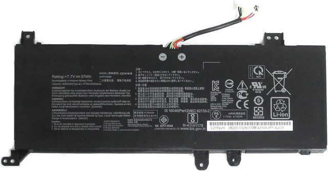 Main image of 7.7V 37Wh C21N1818 C21N1818-2 0B200-03190800 Compatible for ASUS A412FA X412FJ F512FA X512DA Y4100FA Series