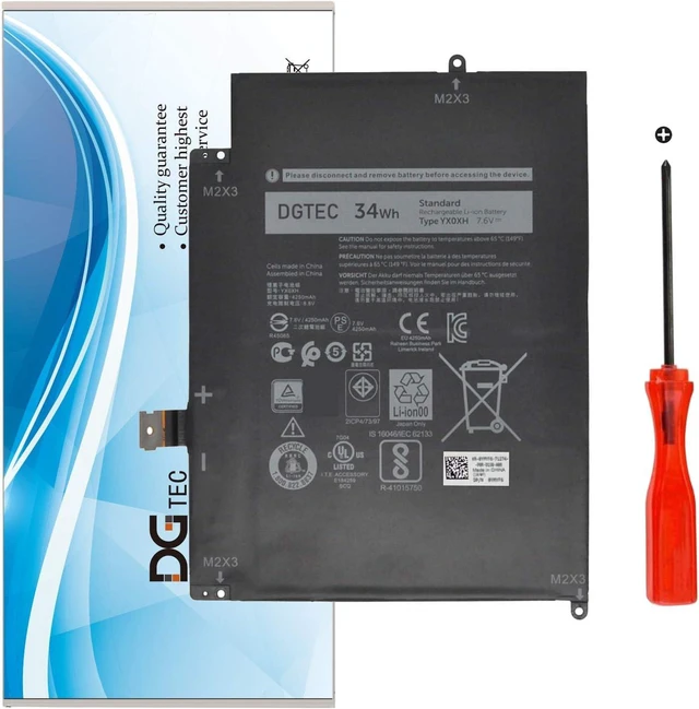 Main image of YX0XH Laptop Battery Replacement for Dell Latitude 7285 2-in-1 Series 0YX0XH OWYCVV 0WYCVV C668F 0C668F (7.6V 34Wh)