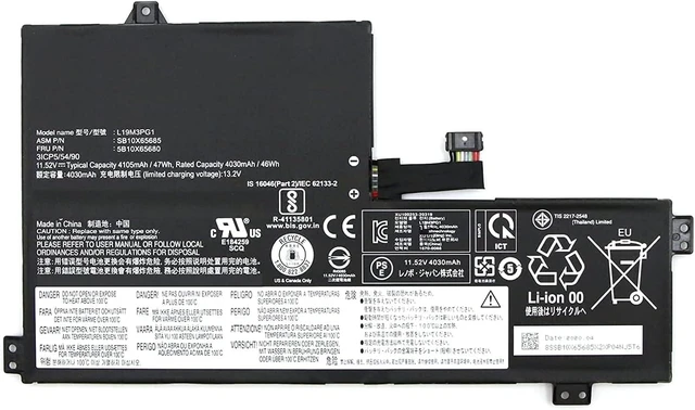 Main image of 11.52V 47Wh L19M3PG1 L19C3PG1 L19L3PG1 SB10X68685 5B10X65680 5B11A25394 Compatible for Lenovo 100e 300e Chromebook 2nd Gen en AST 82CE. Series