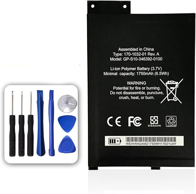 Main image of 3.7V 6.5Wh 1750mAh GP-S10-346392-0100,170-1032-00, 170-1032-01,S11GTSF01A Compatible for e-book e-reader with 8 Repair Machine tools