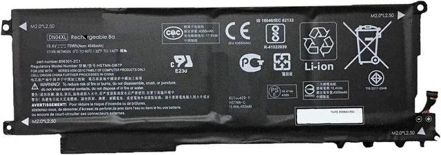 Main image of 15.4V 70Wh DN04XL 856843-855 HSN-Q01C Compatible for HP ZBook X2 G4 3FB84UT 3FB88UT 3JY50UT 3UA47UT 3WP24UT 3XP65UT 3XT78UT 3TP54UT Series