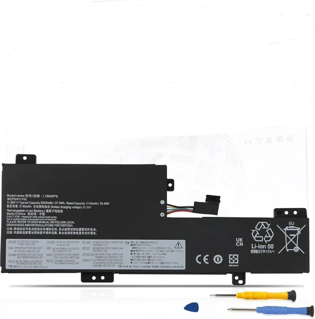 Main image of 11.58V 37.5Wh/3240mAh L19M3PF8 Compatible for IdeaPad Flex 3 11IGL05 Flex 3 11ADA05 2-in-1 Type 82G4 82B2 82B20073MH 82G4000VGE 82G40018GE 82B2004EGE 82B2003YUK 82B2005EUK 82B2006NMH