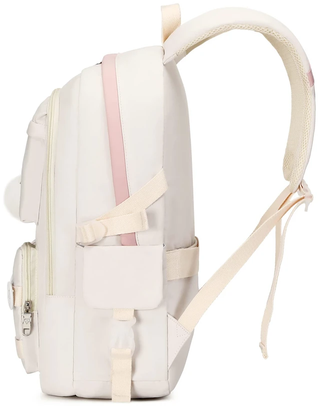 Alt view image 7 of 7 - School Backpack for Girls Backpack with Lunch Box Teen Girl Backpack Set Cute School Bag Bookbag for Teen Girls (White)
