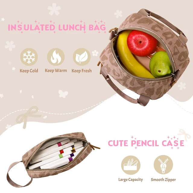 Alt view image 6 of 7 - Backpack for Girls Corduroy 3PCS Bow School Bookbag for Teen Girl | with Lunch Box & Pencil Pouch Lightweight Laptop Backpack for Middle High Elementray School Travel Daypack