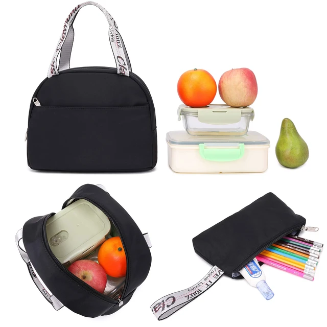 Alt view image 5 of 7 - School Backpacks for Girls Backpack with Lunch Box Teen Girl Bookbag Set School Backpack for Girls (Black)