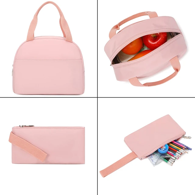 Alt view image 6 of 7 - School Backpack for Girls Backpack with Lunch Box Anime Bookbag Set School Bag Kawaii Backpacks for Girls Teens (Pink)