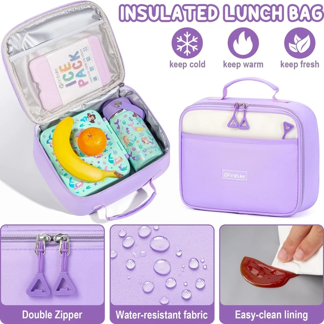 Alt view image 5 of 7 - Waterproof Backpacks for School Girls with Lunch Box & Pencil Case | 3PCS Lightweight Teen Girls Backpack Bookbag, Cute Kids Toddler School Bag for Elementary Middle High School Students Travel