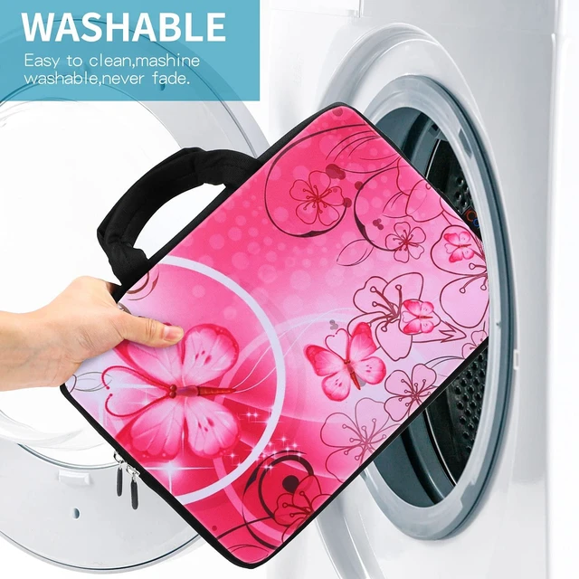 Alt view image 6 of 7 - 14 15 15.4 15.6 inch Laptop Handle bag Computer Protect Case Pouch Holder Notebook Sleeve Neoprene Cover Soft Carring Travel Case for Dell Lenovo Toshiba HP Chromebook ASUS Acer Pink ICB-10