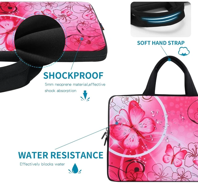 Alt view image 5 of 7 - 14 15 15.4 15.6 inch Laptop Handle bag Computer Protect Case Pouch Holder Notebook Sleeve Neoprene Cover Soft Carring Travel Case for Dell Lenovo Toshiba HP Chromebook ASUS Acer Pink ICB-10