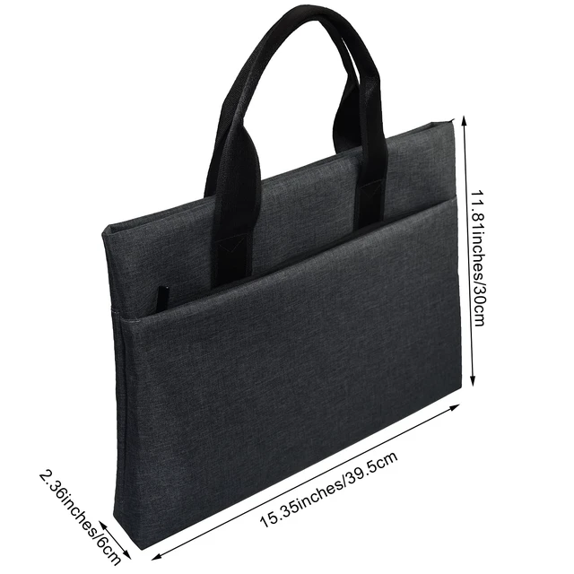 Alt view image 2 of 7 - Document Bag with Handle and Meeting Office School Organizer Handbag Briefcase for Carrying Paper Files 1 Pack Black