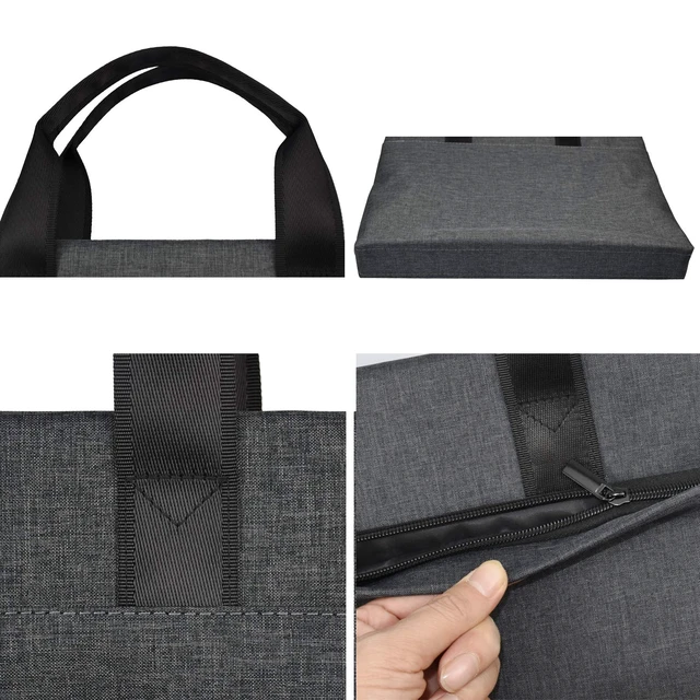 Alt view image 4 of 7 - Document Bag with Handle and Meeting Office School Organizer Handbag Briefcase for Carrying Paper Files 1 Pack Black