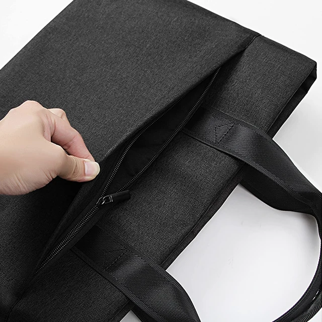 Alt view image 5 of 7 - Document Bag with Handle and Meeting Office School Organizer Handbag Briefcase for Carrying Paper Files 1 Pack Black