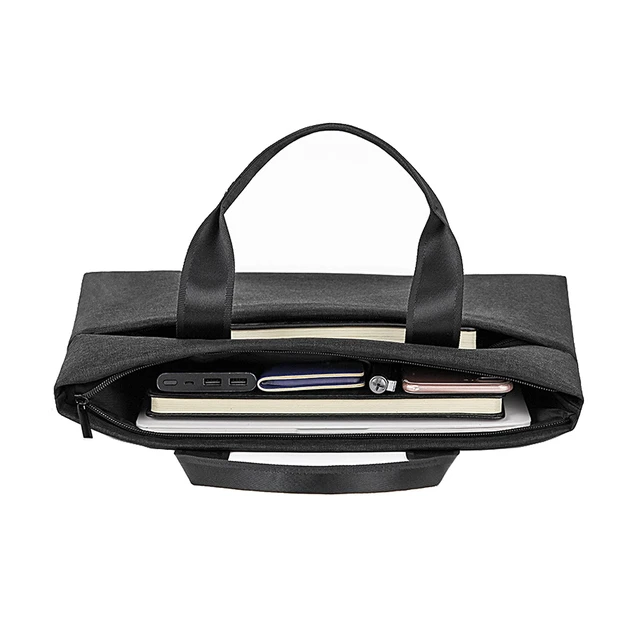 Alt view image 6 of 7 - Document Bag with Handle and Meeting Office School Organizer Handbag Briefcase for Carrying Paper Files 1 Pack Black